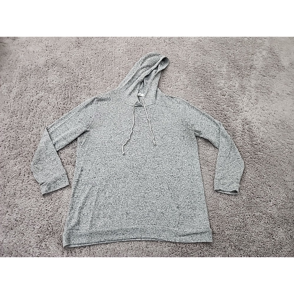 Workshop Republic Clothing Hoodie Womens L Gray Marled Pullover Athleisure